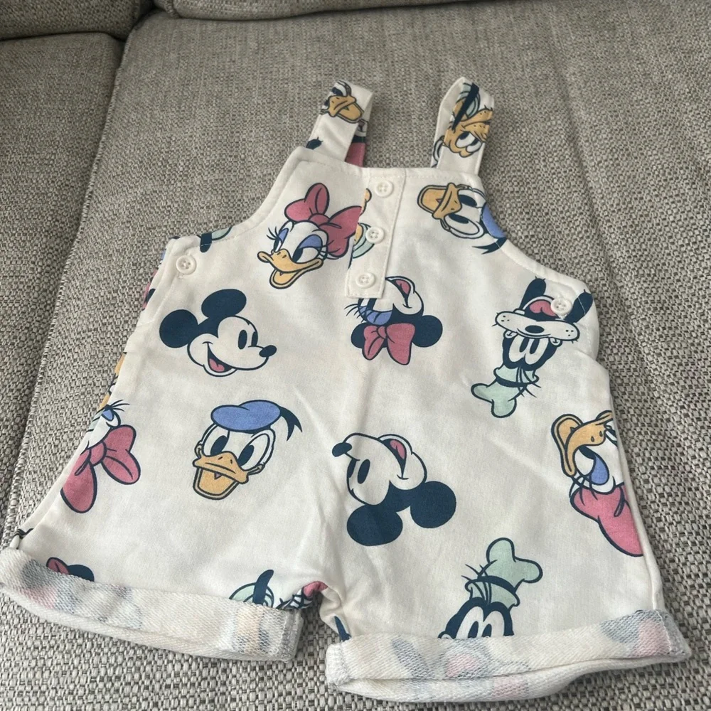 Disney Baby Mickey & Friends Shortall Overall Romper Outfit Set 3-6M